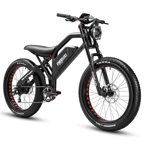 MEELOD Electric Bike for Adults Mountain Bike Ebike with 2500W/1200W Peak Power Dual/Single Motor 48V 25AH Removable Lithium Battery 26''x4.0'' Spoke Fat Tire Electric Bike