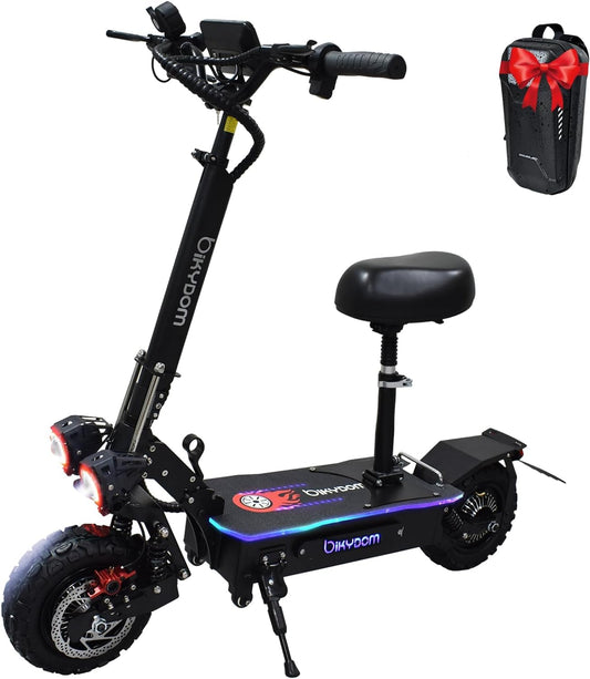 5600W 27AH Dual Drive Electric Scooter for Adults Up to 45±5MPH Up to 52 Miles Range, Folding 11" Vacuum Tires Off Road Sport Scooter Adult