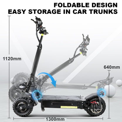 Electric Scooter with Seat, 5600W Motor 60V27AH Battery Up to 50 MPH & 50 Miles Range, Foldable Electric Scooter Adults with Hydraulic Braking System, 5A Fast Charger and Vacuum Tires