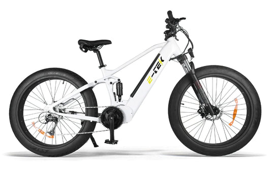 ETEK Peak eBikes for Adults - Bafang MID-Drive 750W Electric Mountain Bikes - 26" CST Fat Tires & Dual Shock Absorber Electric Bike with 48V 14Ah Battery - Shimano 9 Speed Bicycle - APT 860C LCD