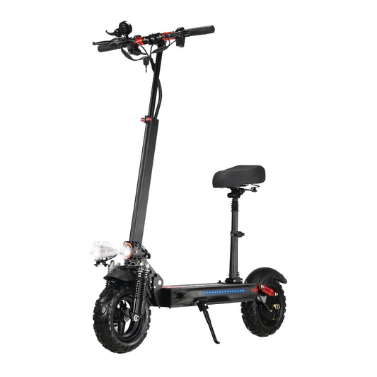 Electric Scooter with Seat for Adults, 1200W Motor 48V/21Ah Battery Up to 31Mph & 35Miles Range Foldable Adult Electric Scooters, 11" Off-road Pneumatic Tires, Dual Disc Brake & Shock Absorber