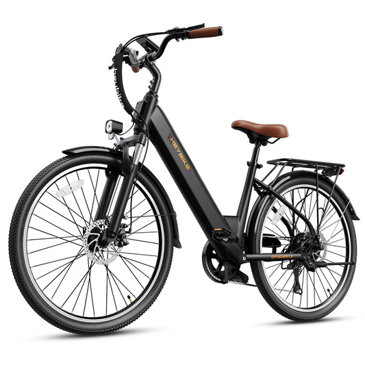 Heybike Cityscape 2.0 Electric Bike for Adults with 750W Motor Peak,468Wh Removable Battery and up to 50Miles 24MPH,UL Certified 26" Electric Commuter Bike with 7-Speed and Front Suspension.