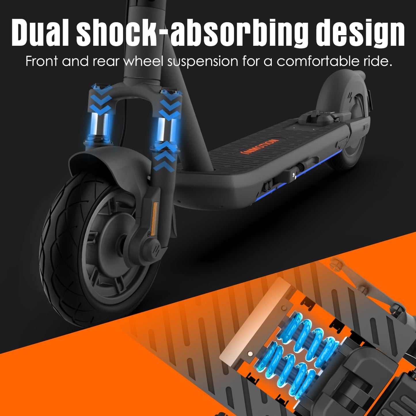 Scooter for Big and Tall People - Heavy Duty Electric Scooter for Adults 300lbs - INMOTION S1F - Long Range Commuter E-scooter (25 MPH & 59 Miles)