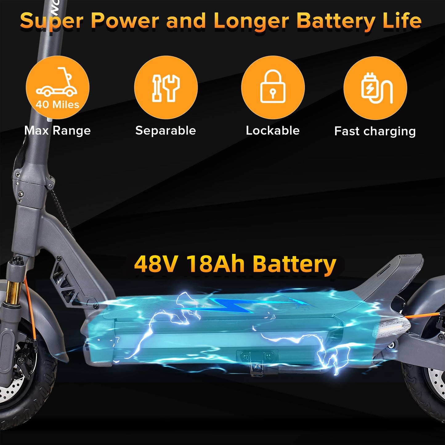 CUNFON Electric Scooter Adults, Up to 31MPH, 50 Miles Long Range, 1200W Motor Dual Disc Brakes with EABS, Damping Adjustable Full Suspensions E-Scooter with APP/Fingerprint Unlock, Black