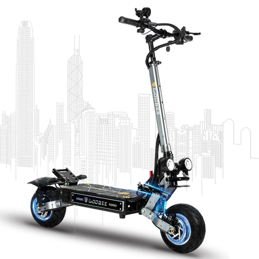MetaMoov ZO01 Plus Electric Scooter, 6000W Dual Motors Up to 58 MPH, 60 Miles Range 60V35AH Battery, 10" Wider Fat Tires, C-Type Dual Suspensions Electric Scooter for Adults with Damper