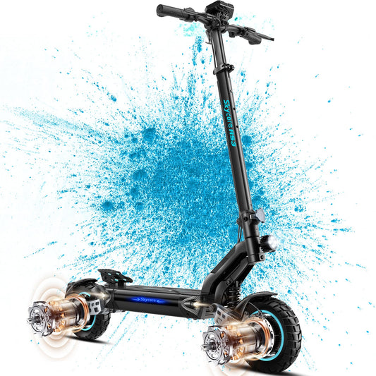 Skycore RS3 Electric Scooter Adults - Max 40 MPH, 3200W Dual Motors, Max 40 Miles Long Range, Double Suspension, Double Braking System, Foldable, LCD Display - Scooter for Adults